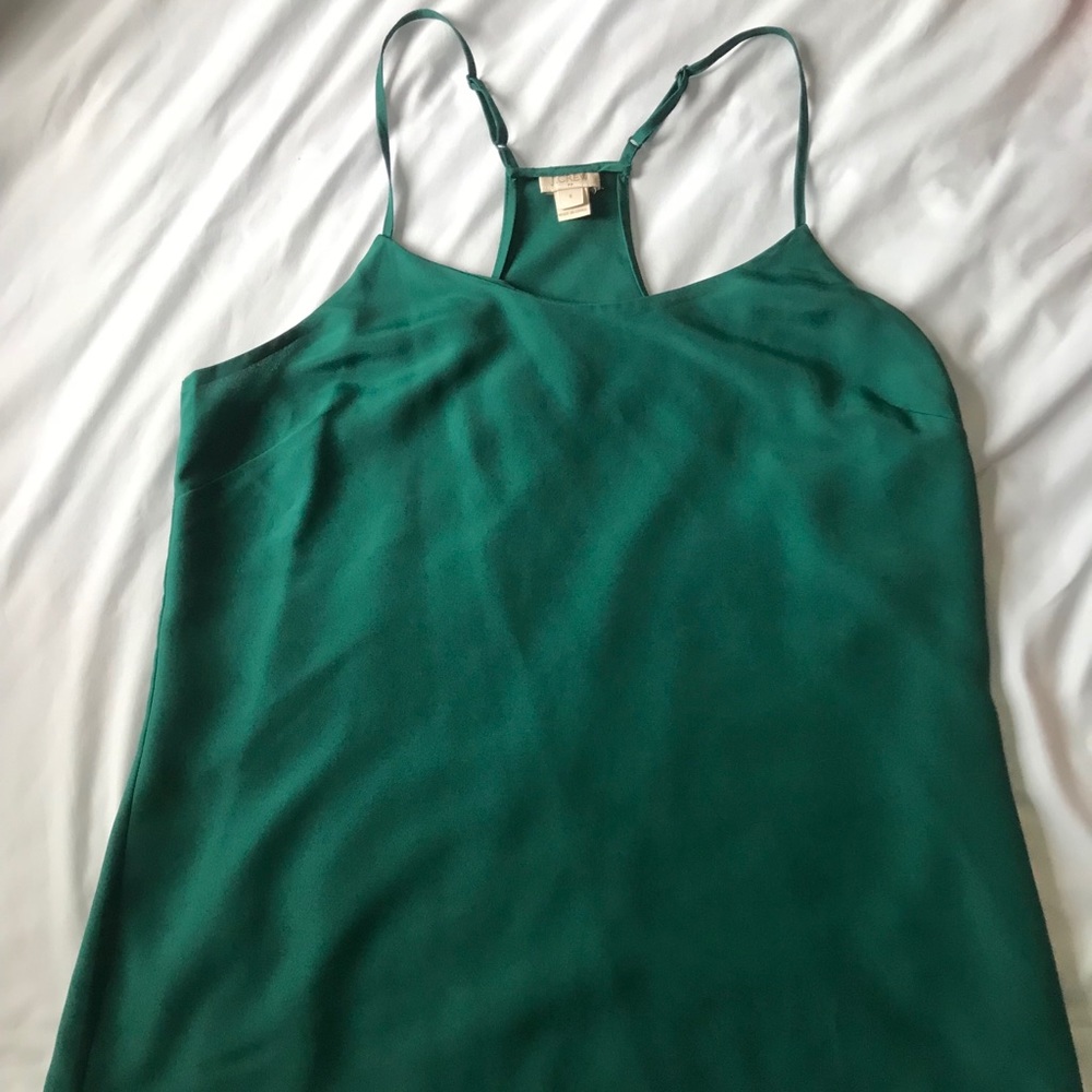 J Crew Hunter Green Racerback Tank Top Cami shirt